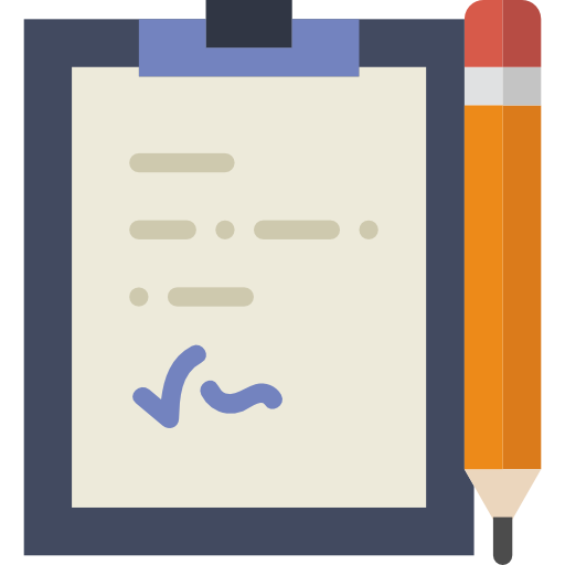 Icon of a clipboard with a signature